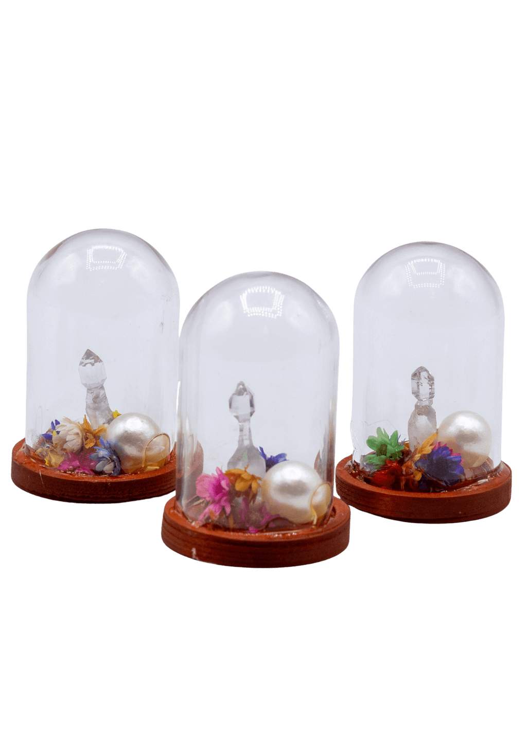 Fairy Quartz Terrarium in Glass Dome