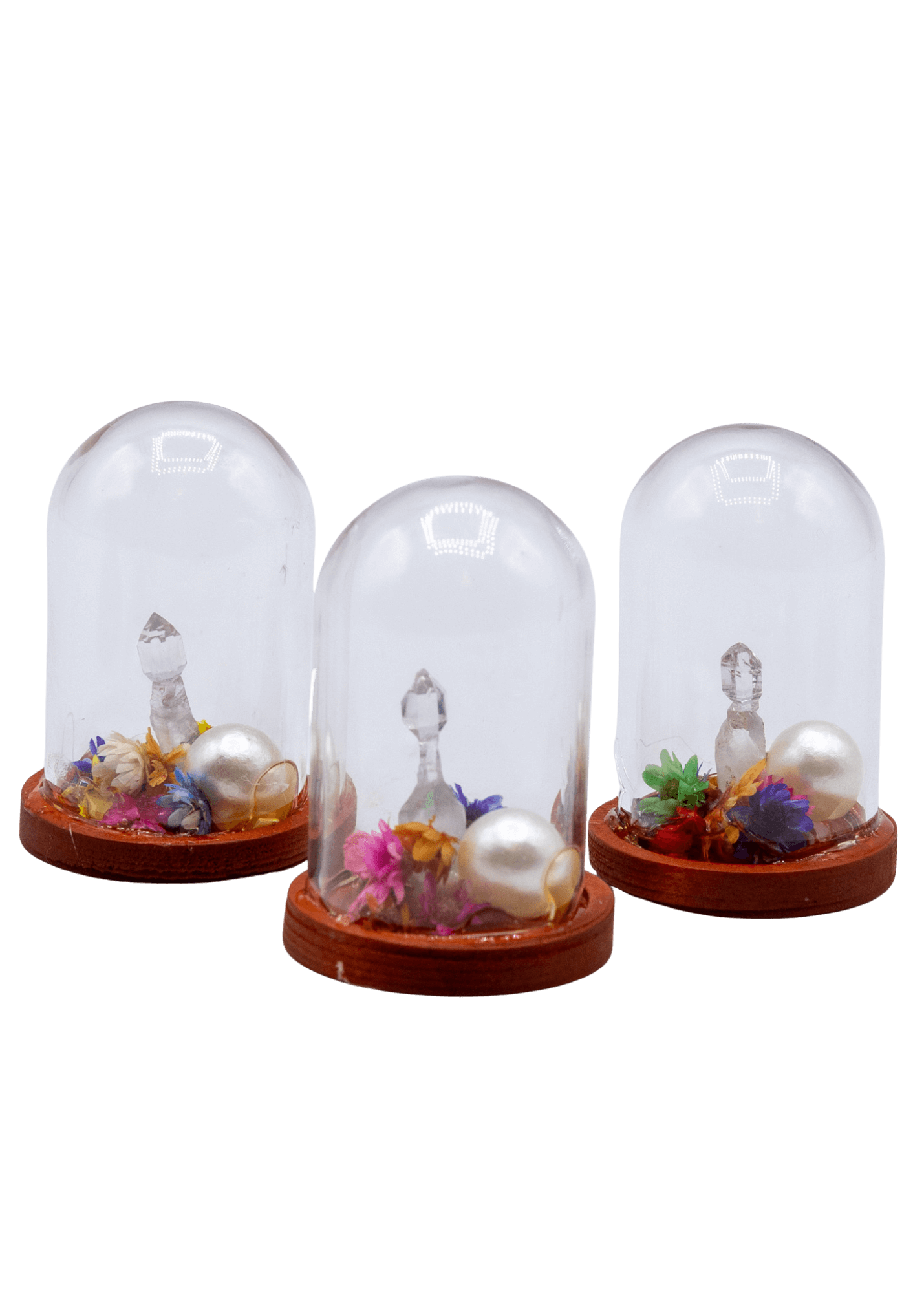 Fairy Quartz Terrarium in Glass Dome