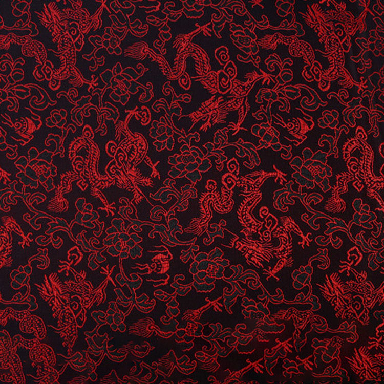 Multicolor Chinese Dragon Pattern Jacquard Fabric