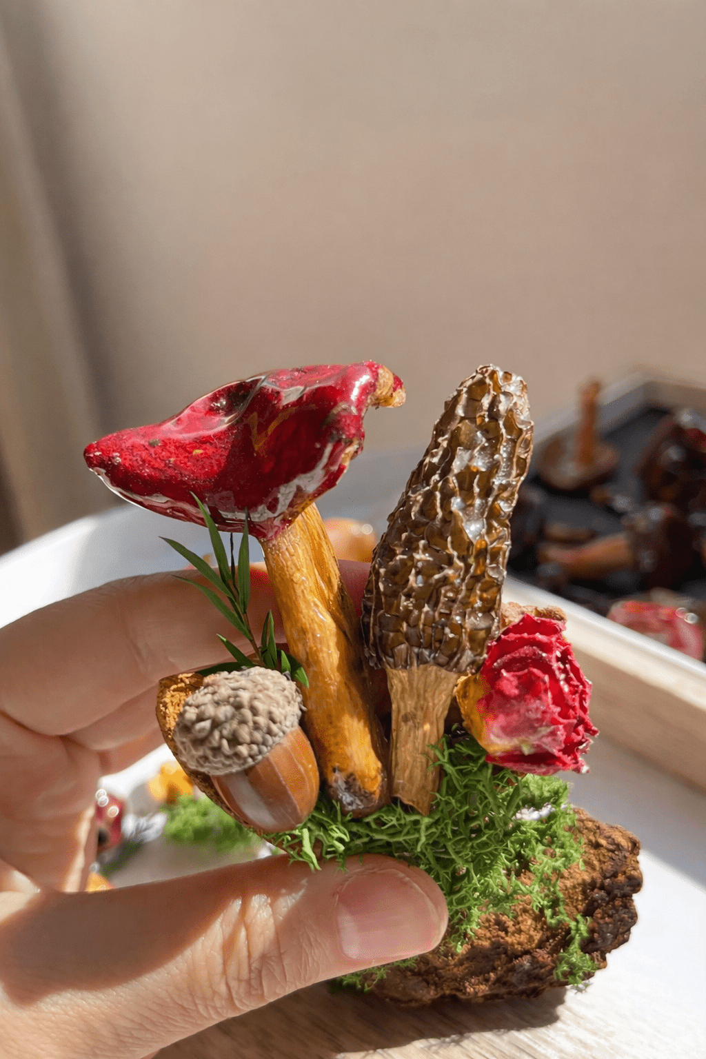 Handcrafted Real-Mushroom Fridge Magnets