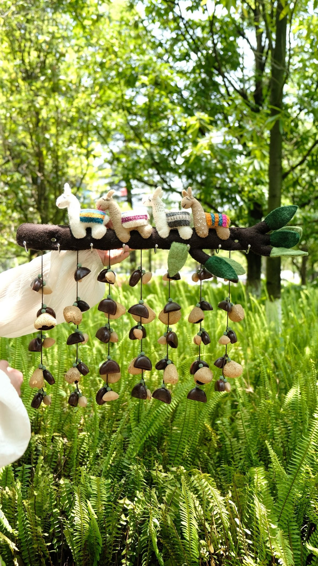 Llama Forest Felt Animal Seed Wind Chime