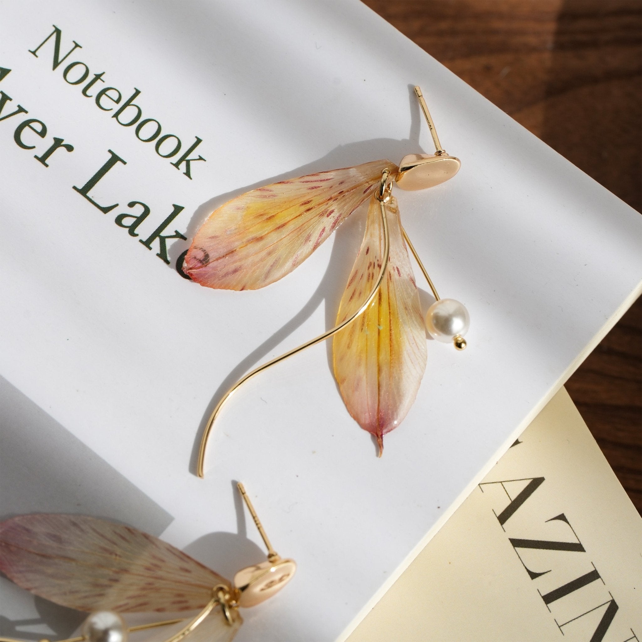 "Fairy Wings" Real Alstroemeria Earrings