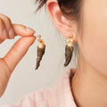 Real Wild Morel Mushroom Earrings