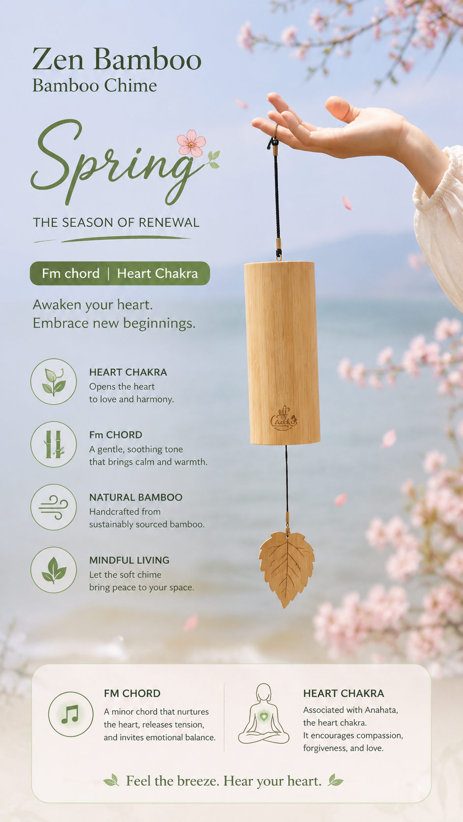 "Zen Bamboo" Bamboo Maple Leaf Chime