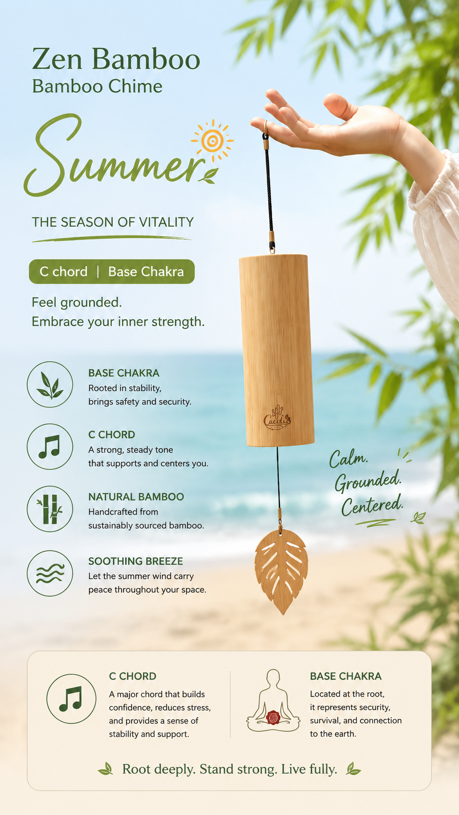 "Zen Bamboo" Bamboo Maple Leaf Chime