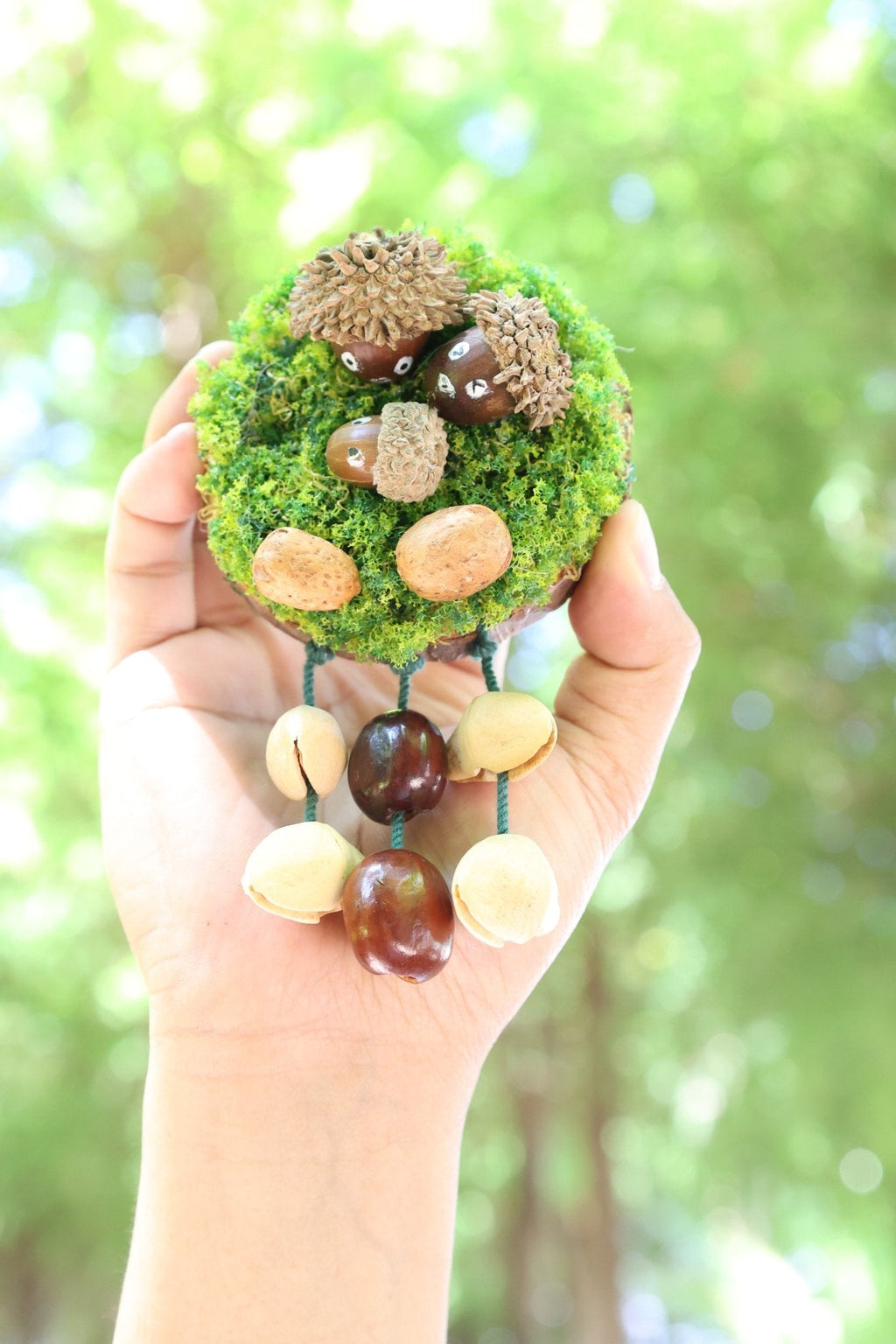"Acorn Family" Moss Forest Fridge Magnet