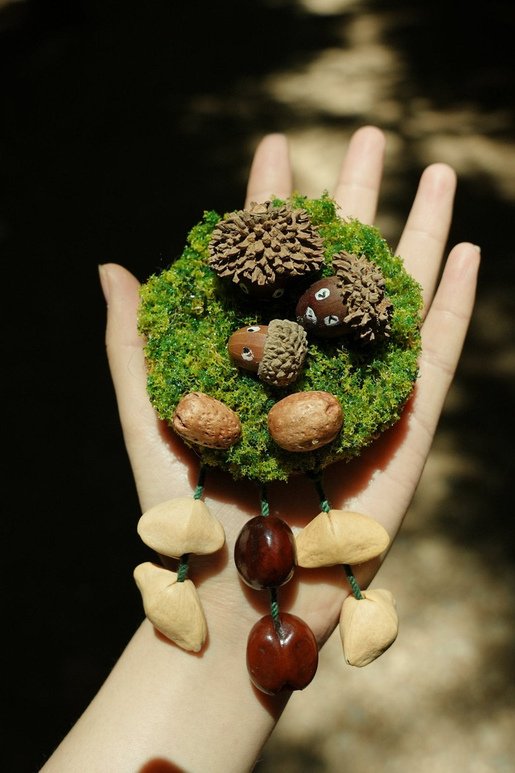 "Acorn Family" Moss Forest Fridge Magnet
