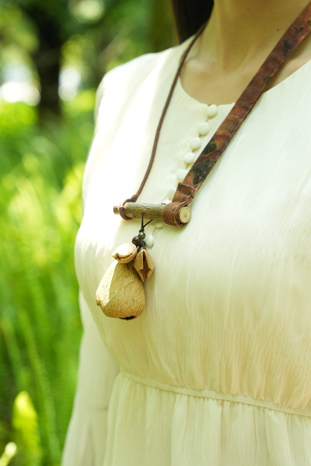 "Ancient Branch" Wood & Seed Necklace
