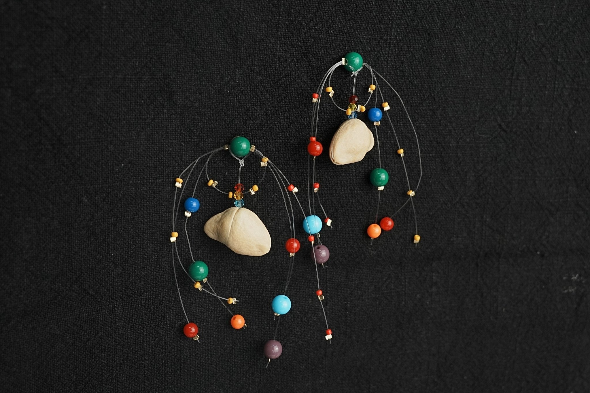 "Floating Carnival" Colorful Bead Seed Earrings