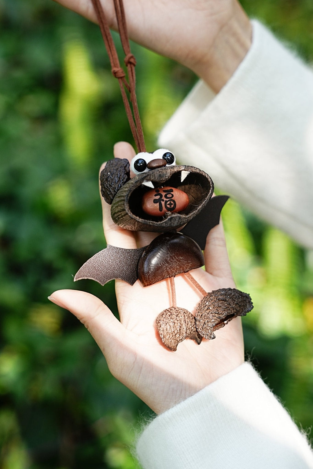 "Fortune Bat" Nut Shell Luck Car Charm