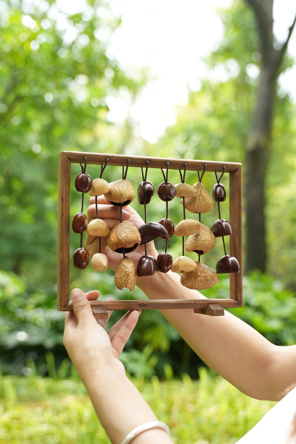 "Fruit Bell Harp" Vertical Seed Sound Sculpture