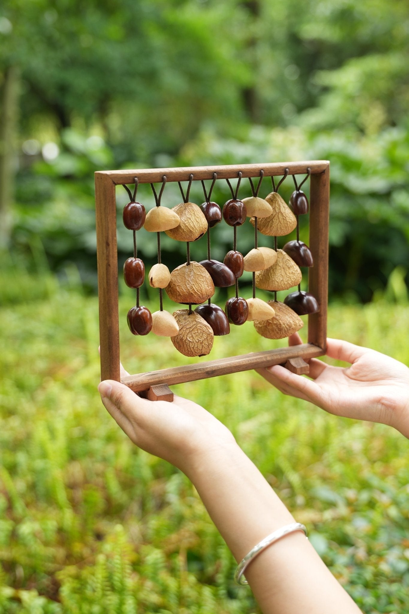 "Fruit Bell Harp" Vertical Seed Sound Sculpture
