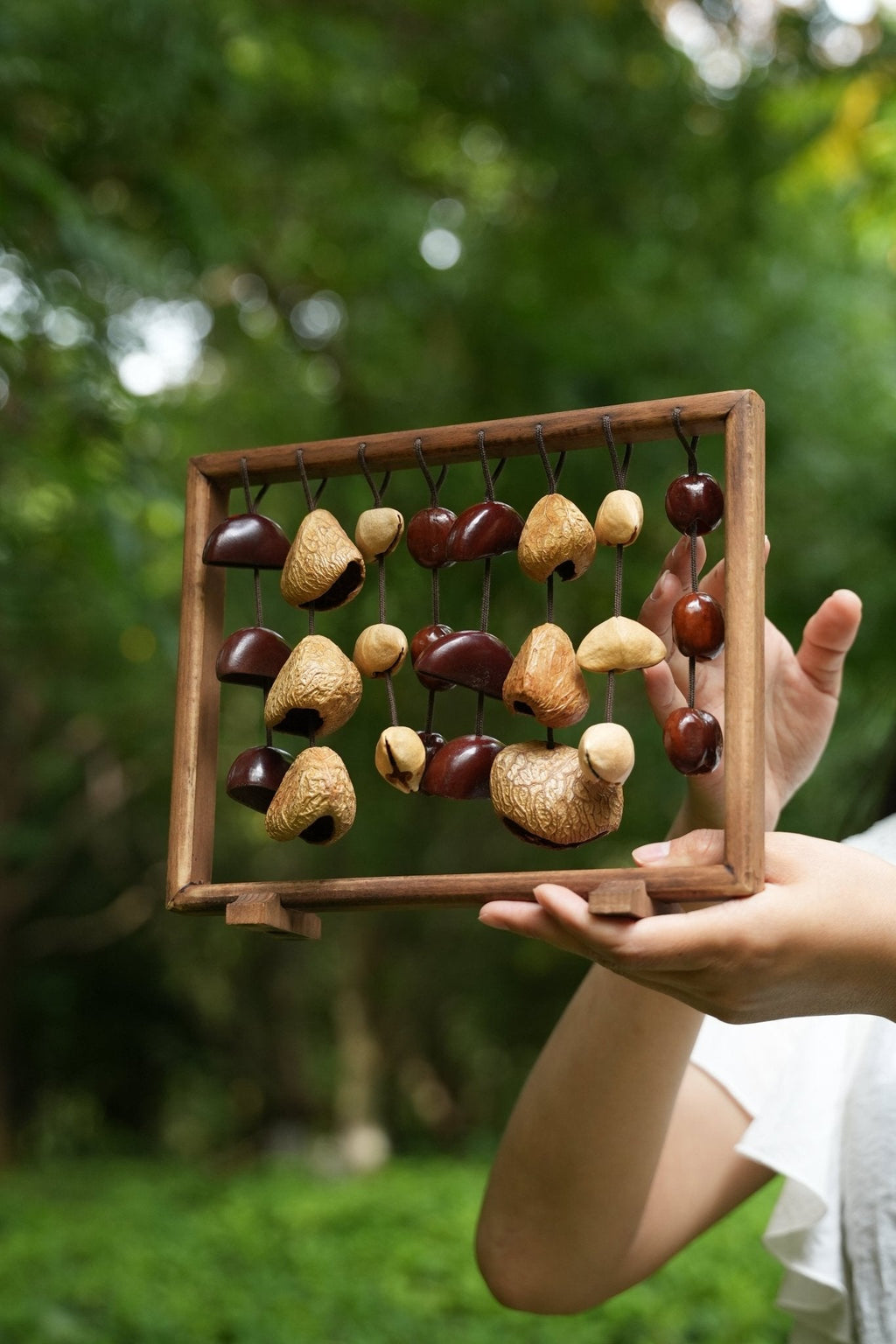 "Fruit Bell Harp" Vertical Seed Sound Sculpture