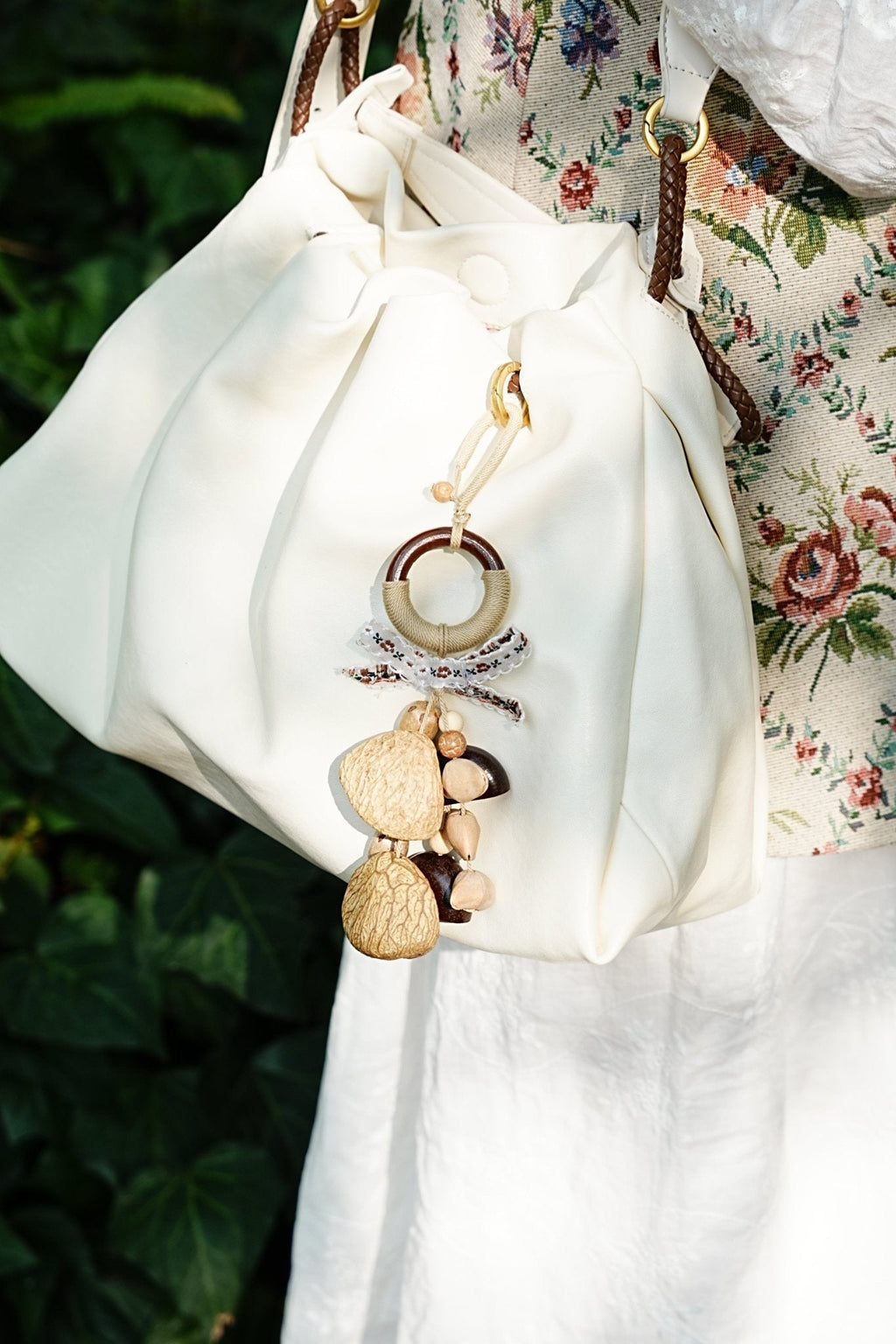 "Garden Whisper" Floral Wood Ring Charm