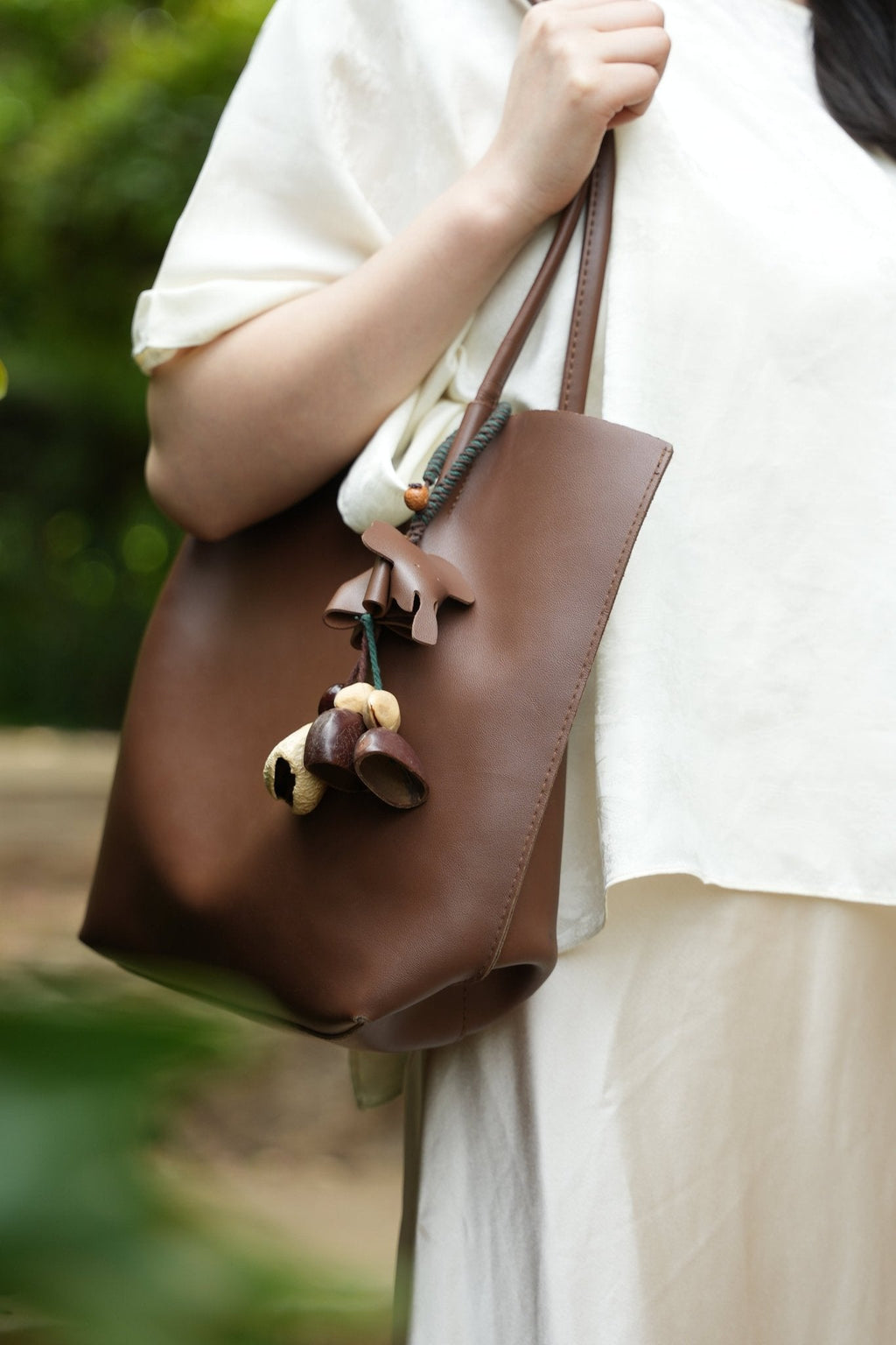 "Leather Elephant Guardian" Leather Seed Charm
