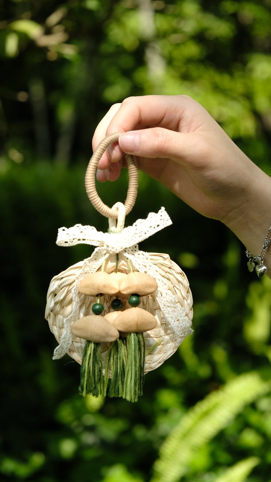 "Meadow Breeze" Woven Straw Fan Ornament