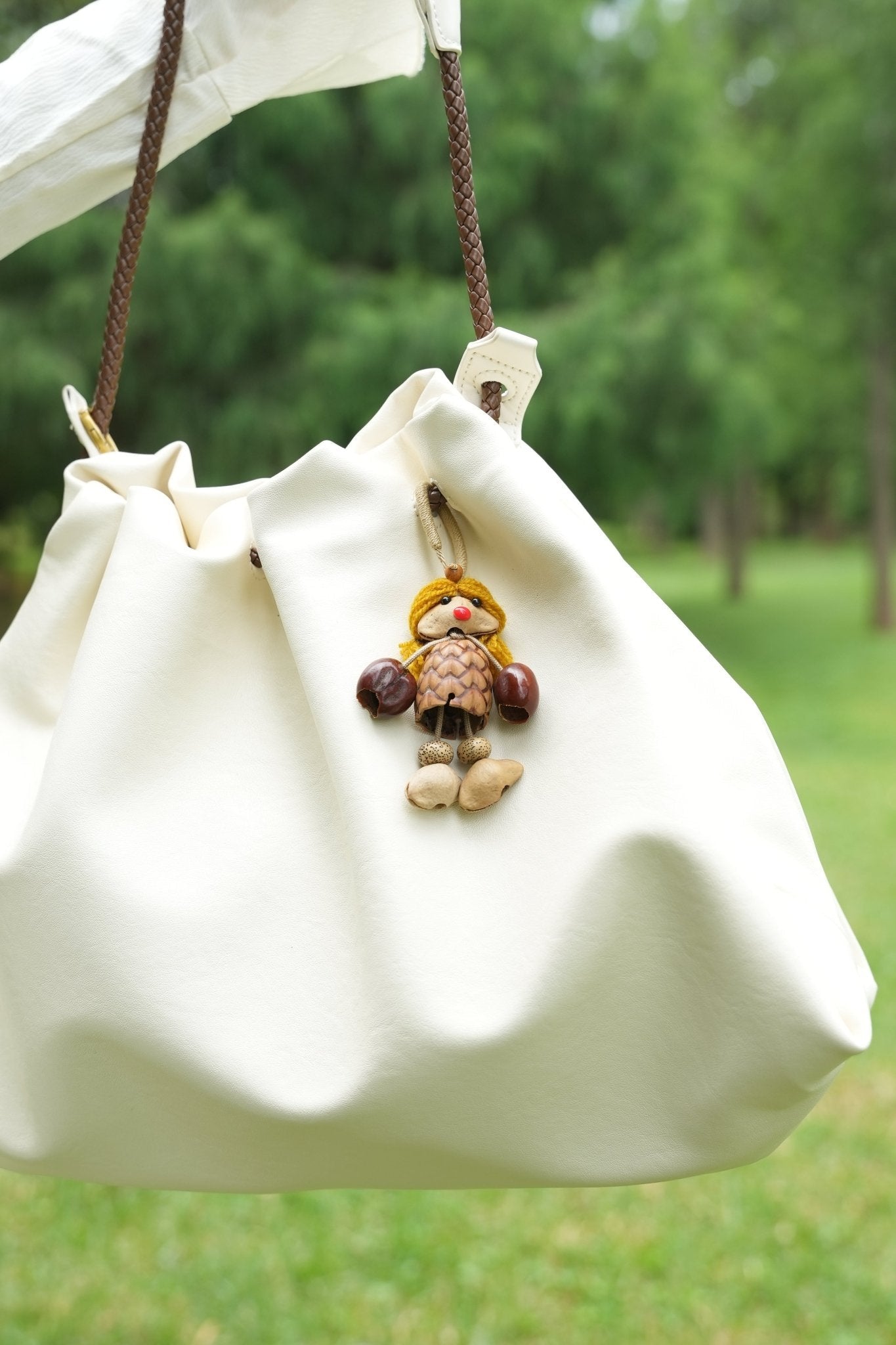"Pinecone Pixie" Nut Shell Doll Charm