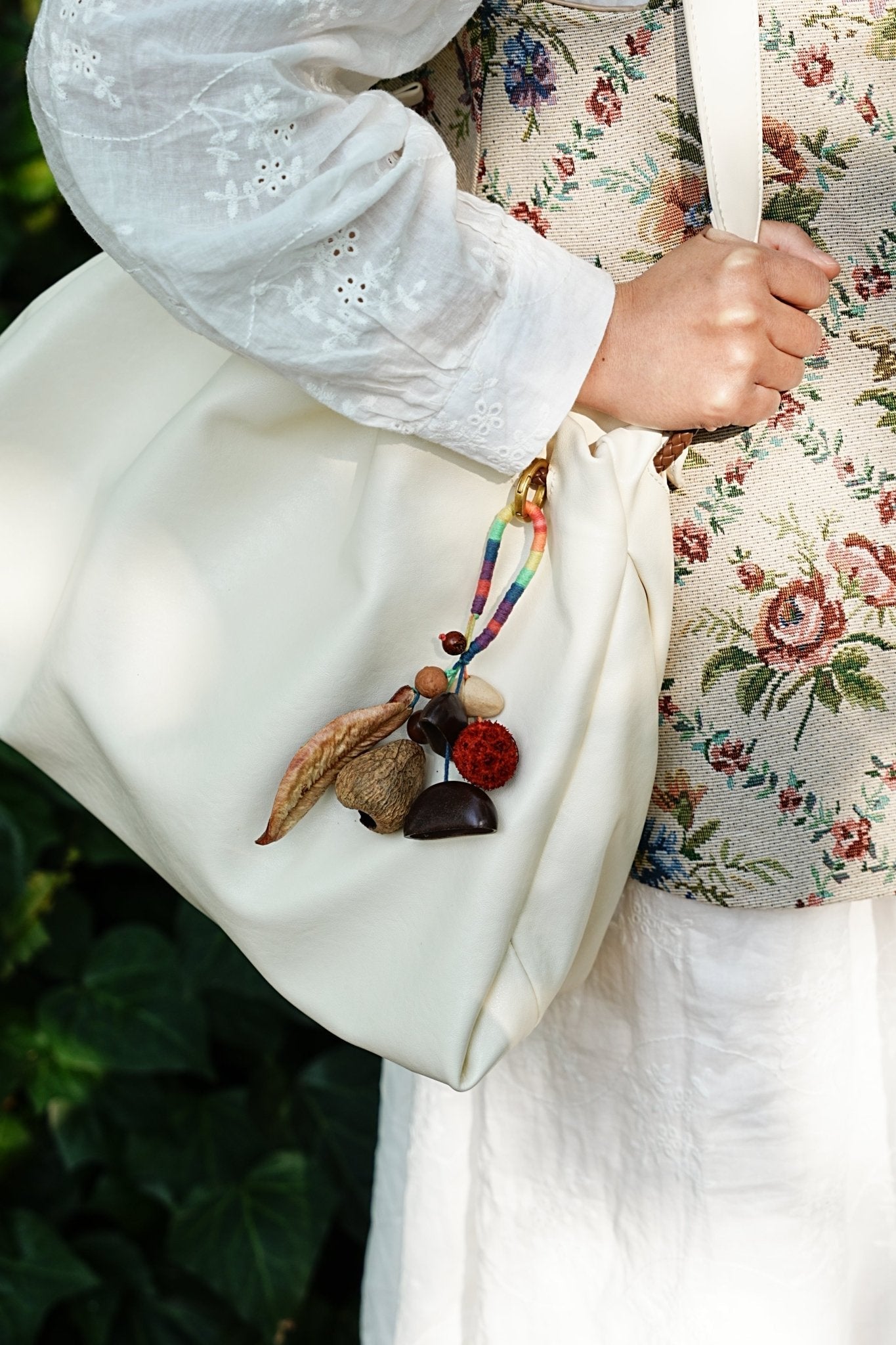 "Rainbow Seed Charm" Colorful Leaf Bag Charm