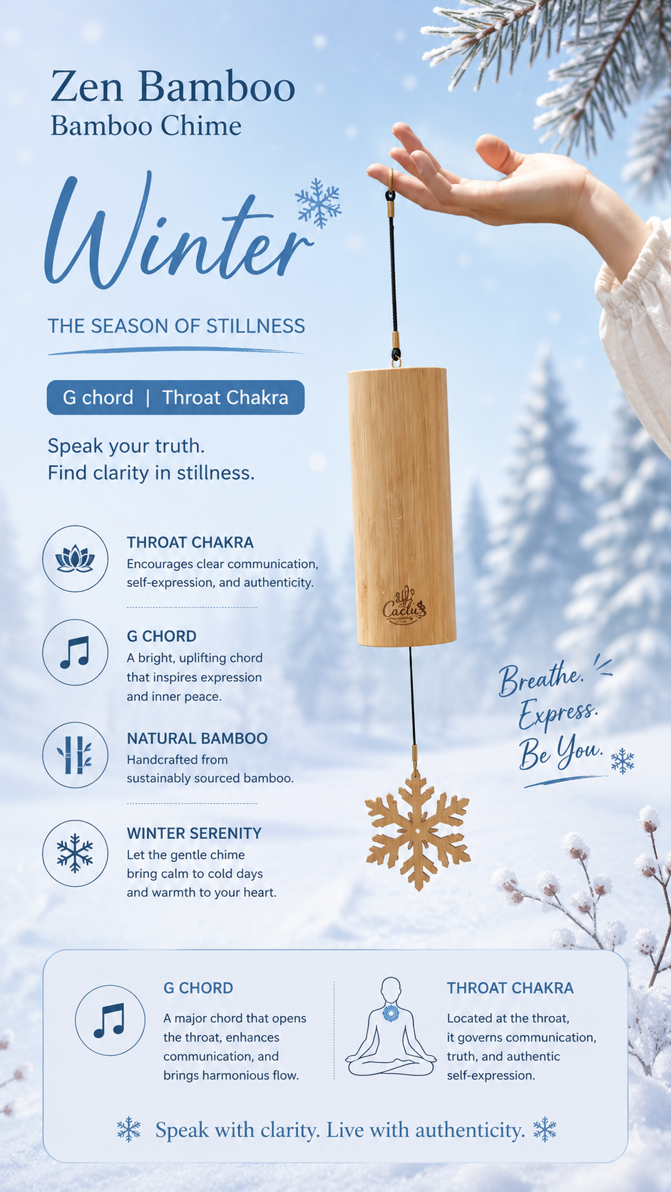 "Zen Bamboo" Bamboo Maple Leaf Chime